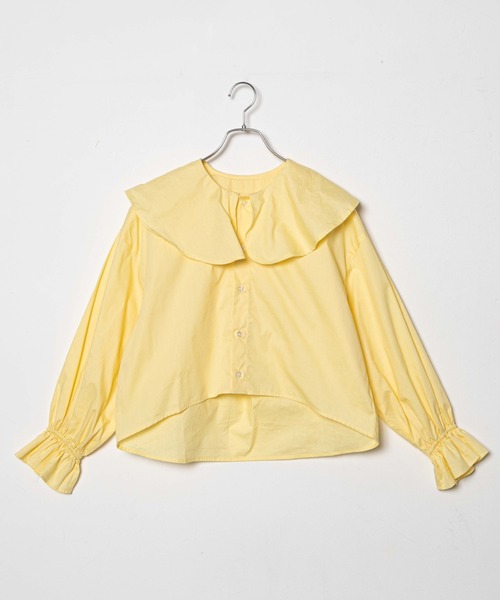 DuKKah（デュカ）の「Dukkah/【低身長向け】ビッグカラーブラウス（シャツ/ブラウス・レディース・ホワイト/イエロー・X-SMALL）」の14枚目の写真