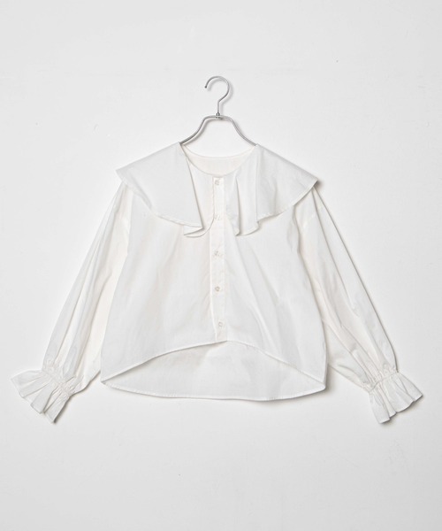 DuKKah（デュカ）の「Dukkah/【低身長向け】ビッグカラーブラウス（シャツ/ブラウス・レディース・ホワイト/イエロー・X-SMALL）」の10枚目の写真