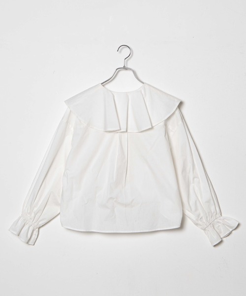 DuKKah（デュカ）の「Dukkah/【低身長向け】ビッグカラーブラウス（シャツ/ブラウス・レディース・ホワイト/イエロー・X-SMALL）」の5枚目の写真