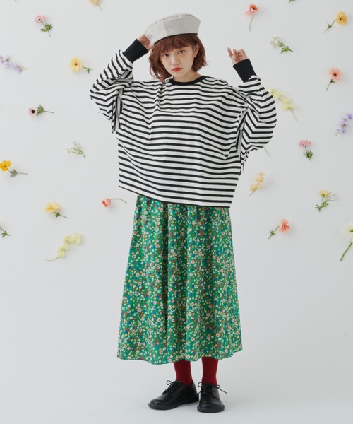 MERLOT（メルロー）の「たっぷり袖ボーダーロンT（Tシャツ/カットソー・レディース・ブラック/ネイビー/レッド・FREE）」の14枚目の写真
