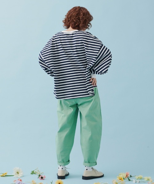 MERLOT（メルロー）の「たっぷり袖ボーダーロンT（Tシャツ/カットソー・レディース・ブラック/ネイビー/レッド・FREE）」の11枚目の写真