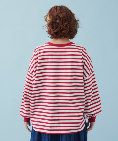 MERLOT（メルロー）の「たっぷり袖ボーダーロンT（Tシャツ/カットソー・レディース・ブラック/ネイビー/レッド・FREE）」の19枚目の写真