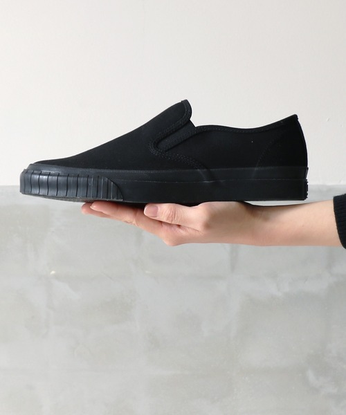 ブラック スリッポンシューズ W23cm SUN（サン）の「サイドゴア スリッポンスニーカー/JAPAN Made(SUN 503