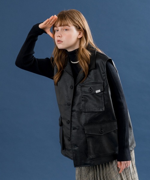 MUHET（ミュエータ）の「アソートミリタリーベスト（ベスト・レディース・ブラック/カーキ・MEDIUM/X-LARGE）」の2枚目の写真