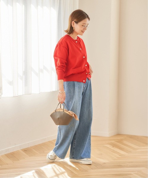 JOURNAL STANDARD（ジャーナルスタンダード）の「《追加》ウォッシャブルハイツイストニットブルゾン◆2（カーディガン/ボレロ・レディース・レッド/グリーン/ブラック/ネイビー・FREE）」の19枚目の写真