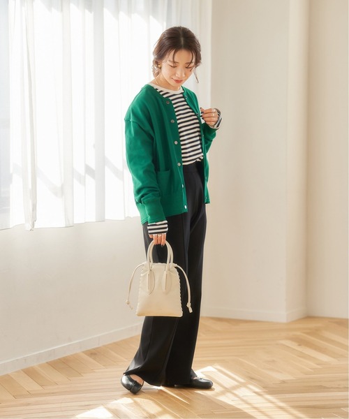 JOURNAL STANDARD（ジャーナルスタンダード）の「《追加》ウォッシャブルハイツイストニットブルゾン◆2（カーディガン/ボレロ・レディース・レッド/グリーン/ブラック/ネイビー・FREE）」の21枚目の写真