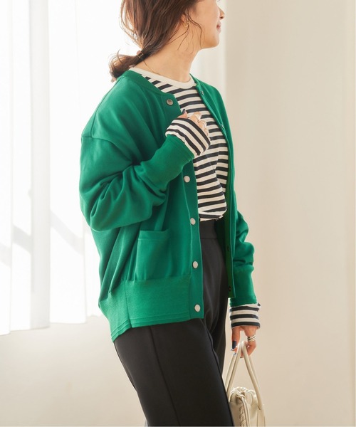 JOURNAL STANDARD（ジャーナルスタンダード）の「《追加》ウォッシャブルハイツイストニットブルゾン◆2（カーディガン/ボレロ・レディース・レッド/グリーン/ブラック/ネイビー・FREE）」の22枚目の写真