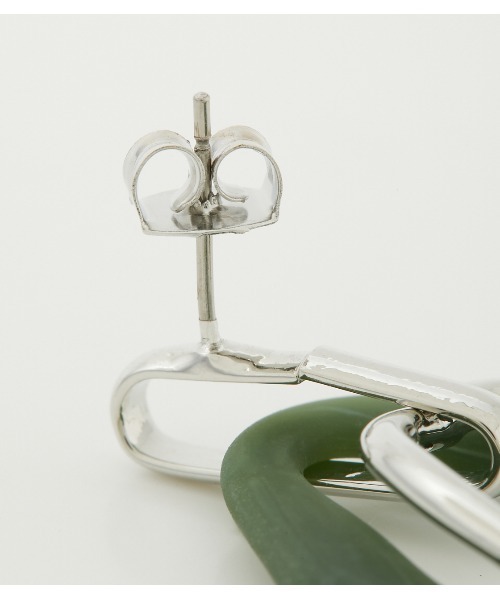 AZUL by moussy(アズールバイマウジー)の「MATTEMARBLE×METALHOOPEARRINGS(ピアス(両耳用)・レディース・グリーン系その他/ホワイト系その他・FREE)」の12枚目の写真