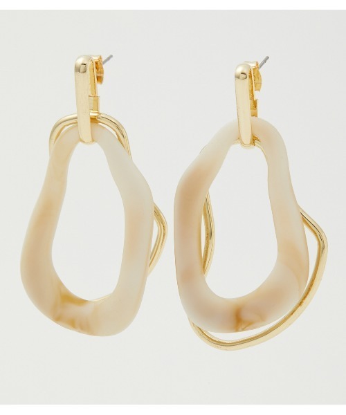 AZUL by moussy(アズールバイマウジー)の「MATTEMARBLE×METALHOOPEARRINGS(ピアス(両耳用)・レディース・グリーン系その他/ホワイト系その他・FREE)」の13枚目の写真