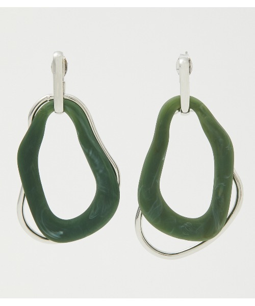 AZUL by moussy(アズールバイマウジー)の「MATTEMARBLE×METALHOOPEARRINGS(ピアス(両耳用)・レディース・グリーン系その他/ホワイト系その他・FREE)」の14枚目の写真