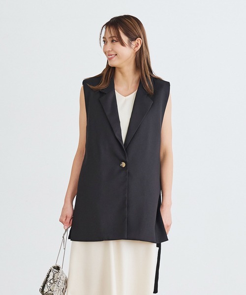 KOBE LETTUCE（コウベレタス）の「ノースリーブジャケット（その他アウター・レディース・グレー系/ブラック/ベージュ・FREE）」の2枚目の写真