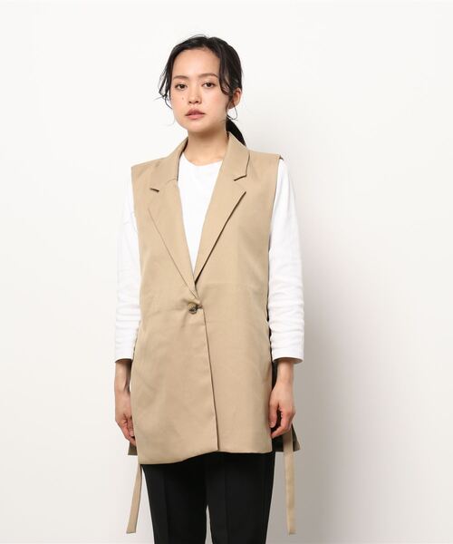 KOBE LETTUCE（コウベレタス）の「ノースリーブジャケット（その他アウター・レディース・グレー系/ブラック/ベージュ・FREE）」の9枚目の写真