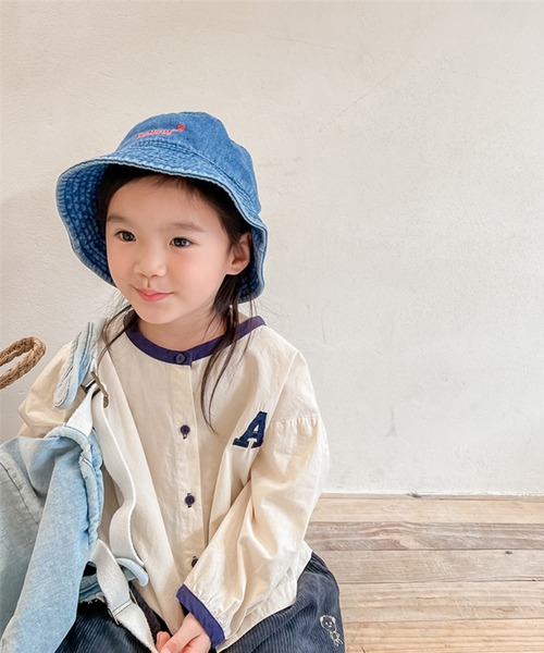 aimoha(アイモハ)の「aimoha-KIDS- 配色パイピング前開きトップス(シャツ/ブラウス・キッズ・ライトベージュ/ベージュ・90/100/80/110/130/120)」の7枚目の写真