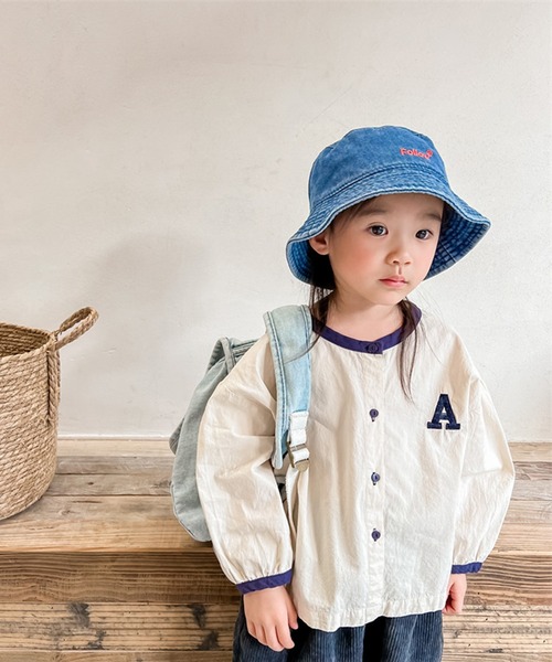 aimoha(アイモハ)の「aimoha-KIDS- 配色パイピング前開きトップス(シャツ/ブラウス・キッズ・ライトベージュ/ベージュ・90/100/80/110/130/120)」の11枚目の写真