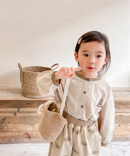 aimoha(アイモハ)の「aimoha-KIDS- 配色パイピング前開きトップス(シャツ/ブラウス・キッズ・ライトベージュ/ベージュ・90/100/80/110/130/120)」の17枚目の写真