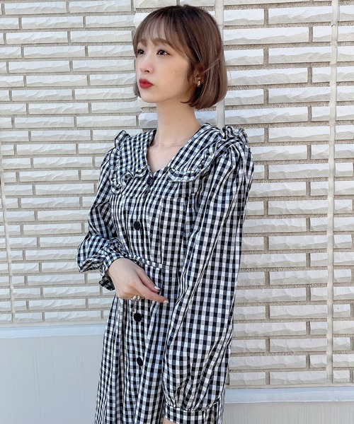 Voyage titty&Co.PETIT(ボヤージュティティアンドコープチ)の「【Voyage titty&Co.】ギンガムビックカラーシャツワンピース(ワンピース・レディース・マルチ・FREE)」の8枚目の写真