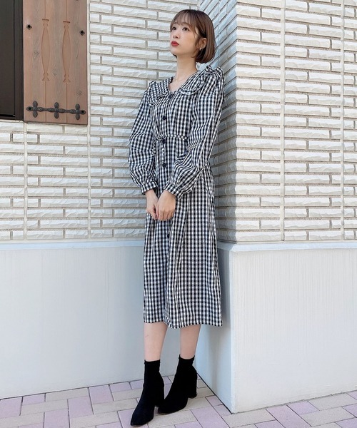 Voyage titty&Co.PETIT(ボヤージュティティアンドコープチ)の「【Voyage titty&Co.】ギンガムビックカラーシャツワンピース(ワンピース・レディース・マルチ・FREE)」の9枚目の写真