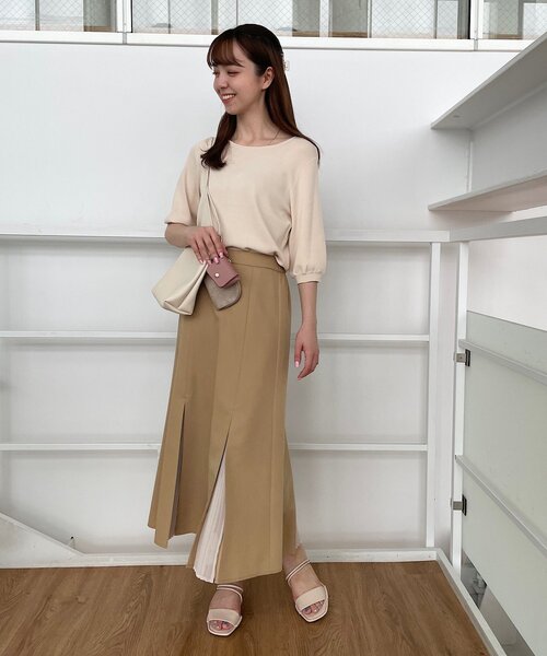 grove（グローブ）の「◆大人気商品再入荷！【ひんやり/UV/洗える】やわらかドライタッチパフ袖ニットTee（ニット/セーター・レディース・ブラック/ブルー系2/アイボリー/アイボリー系2/グリーン/イエロー系7/ワインレッド/グリーン系その他6・01/02/03/05/04）」の10枚目の写真