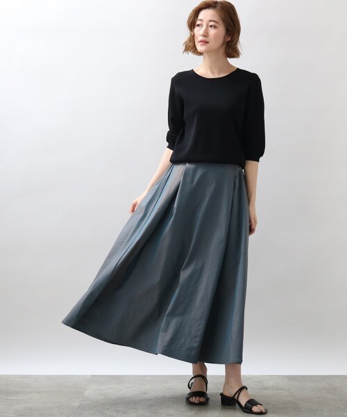 grove（グローブ）の「◆大人気商品再入荷！【ひんやり/UV/洗える】やわらかドライタッチパフ袖ニットTee（ニット/セーター・レディース・ブラック/ブルー系2/アイボリー/アイボリー系2/グリーン/イエロー系7/ワインレッド/グリーン系その他6・01/02/03/05/04）」の12枚目の写真