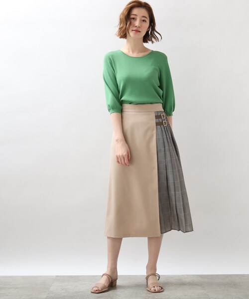 grove（グローブ）の「◆大人気商品再入荷！【ひんやり/UV/洗える】やわらかドライタッチパフ袖ニットTee（ニット/セーター・レディース・ブラック/ブルー系2/アイボリー/アイボリー系2/グリーン/イエロー系7/ワインレッド/グリーン系その他6・01/02/03/05/04）」の16枚目の写真