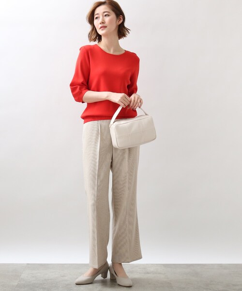 grove（グローブ）の「◆大人気商品再入荷！【ひんやり/UV/洗える】やわらかドライタッチパフ袖ニットTee（ニット/セーター・レディース・ブラック/ブルー系2/アイボリー/アイボリー系2/グリーン/イエロー系7/ワインレッド/グリーン系その他6・01/02/03/05/04）」の18枚目の写真