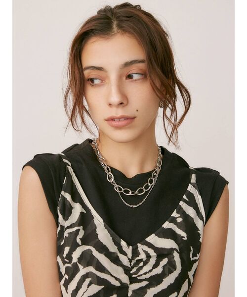 EVRIS（エヴリス）の「2CHAIN SIMPLE ネックレス（ネックレス・レディース・シルバー/ゴールド・FREE）」の4枚目の写真