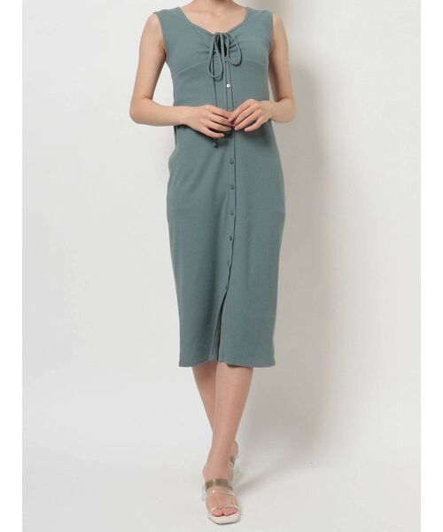 MERCURYDUO（マーキュリーデュオ）の「2WAYギャザーオープンカットワンピース（ワンピース・レディース・グリーン/ブラック/ライム・FREE）」の3枚目の写真