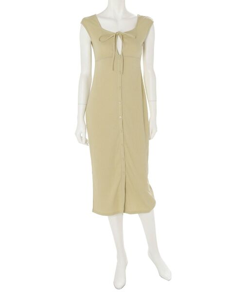 MERCURYDUO（マーキュリーデュオ）の「2WAYギャザーオープンカットワンピース（ワンピース・レディース・グリーン/ブラック/ライム・FREE）」の7枚目の写真