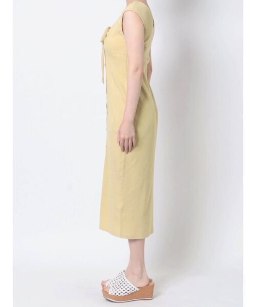 MERCURYDUO（マーキュリーデュオ）の「2WAYギャザーオープンカットワンピース（ワンピース・レディース・グリーン/ブラック/ライム・FREE）」の9枚目の写真