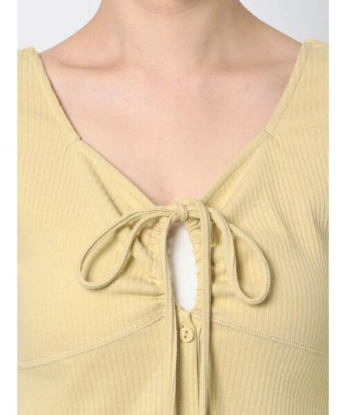 MERCURYDUO（マーキュリーデュオ）の「2WAYギャザーオープンカットワンピース（ワンピース・レディース・グリーン/ブラック/ライム・FREE）」の11枚目の写真