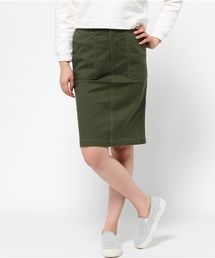 MELROSE claire | アーミーブロークンストレッチタイトストレートスカート<E'CRU>≪LEE4月号麻生久美子さんコーディネートアイテム≫【LEE4月号】【BAILA4月号】(スカート)