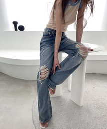Didot.showroom | ローライズヴィンテージクラッシュデニム(デニムパンツ)