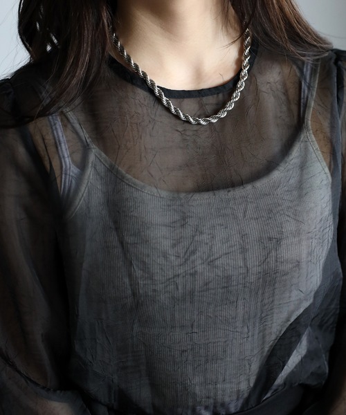 sakishimatokyo（サキシマトーキョー）の「シアーブラウス / シアーパフトップス（シャツ/ブラウス・レディース・ブラック/アイボリー/ブルーグレー/モカ/ライトグリーン/ライトパープル・FREE）」の21枚目の写真