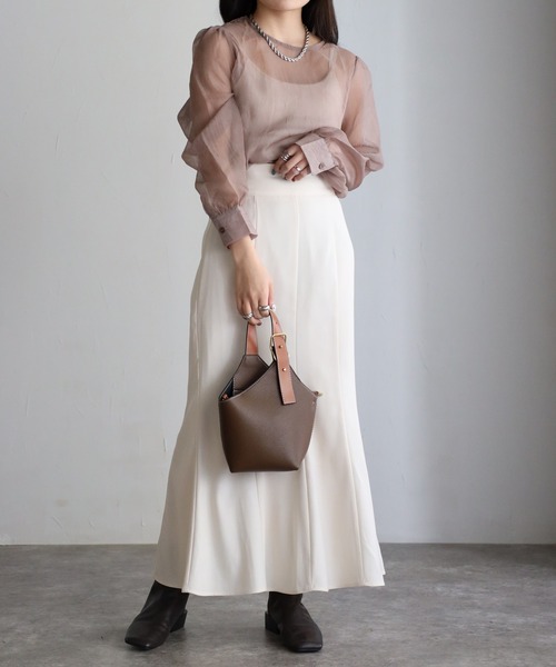 sakishimatokyo（サキシマトーキョー）の「シアーブラウス / シアーパフトップス（シャツ/ブラウス・レディース・ブラック/アイボリー/ブルーグレー/モカ/ライトグリーン/ライトパープル・FREE）」の11枚目の写真