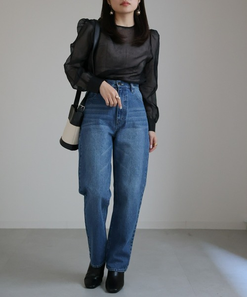 sakishimatokyo（サキシマトーキョー）の「シアーブラウス / シアーパフトップス（シャツ/ブラウス・レディース・ブラック/アイボリー/ブルーグレー/モカ/ライトグリーン/ライトパープル・FREE）」の17枚目の写真