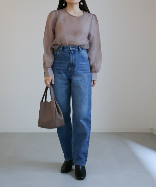 sakishimatokyo（サキシマトーキョー）の「シアーブラウス / シアーパフトップス（シャツ/ブラウス・レディース・ブラック/アイボリー/ブルーグレー/モカ/ライトグリーン/ライトパープル・FREE）」の14枚目の写真