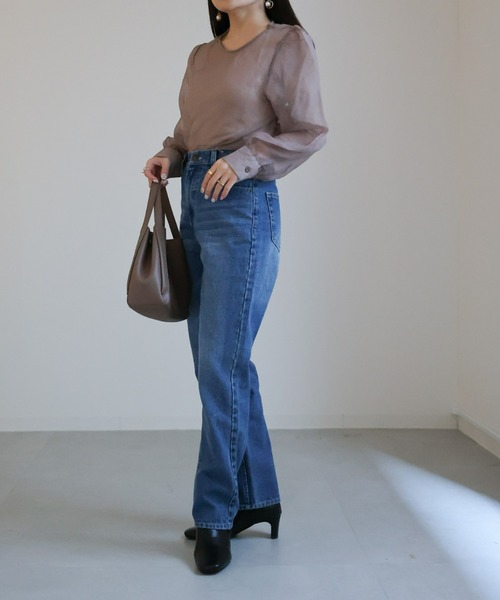 sakishimatokyo（サキシマトーキョー）の「シアーブラウス / シアーパフトップス（シャツ/ブラウス・レディース・ブラック/アイボリー/ブルーグレー/モカ/ライトグリーン/ライトパープル・FREE）」の13枚目の写真