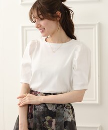 couture brooch | 洗える/5色展開/パワショルカットソー(Tシャツ/カットソー)