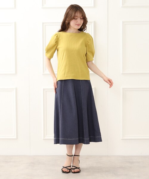 couture brooch（クチュールブローチ）の「◆洗える/5色展開/パワショルカットソー（Tシャツ/カットソー・レディース・マスタード/ブルー/ブラック/オフホワイト/サンドベージュ・38）」の13枚目の写真