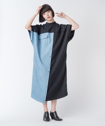 La SRIC | La SRIC / アシンメトリーデニムドッキングOP(ワンピース)