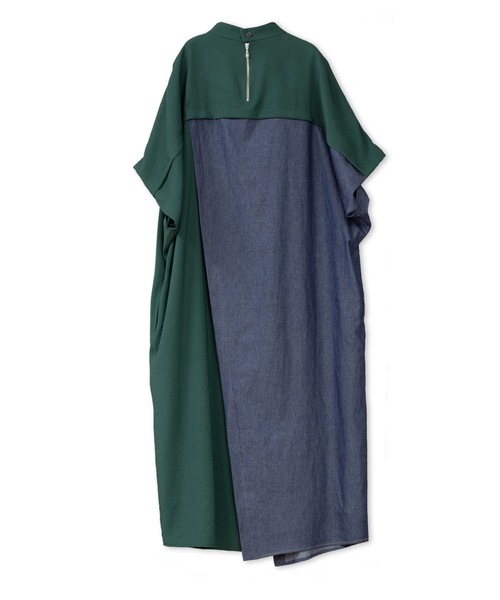 La SRIC（ラスリック）の「La SRIC / アシンメトリーデニムドッキングOP（ワンピース・レディース・ブラック/グリーン・38）」の13枚目の写真