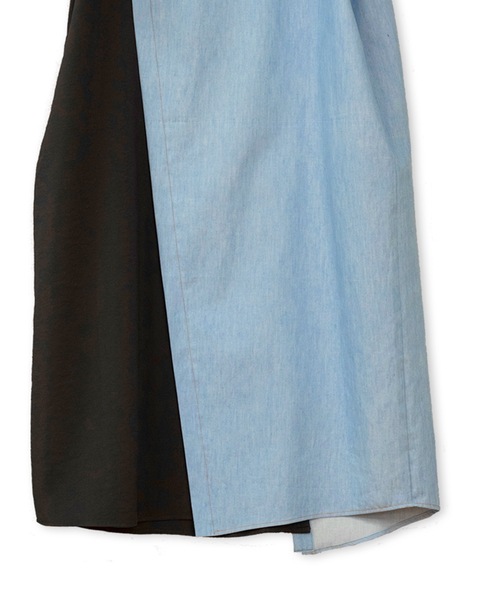 La SRIC（ラスリック）の「La SRIC / アシンメトリーデニムドッキングOP（ワンピース・レディース・ブラック/グリーン・38）」の10枚目の写真