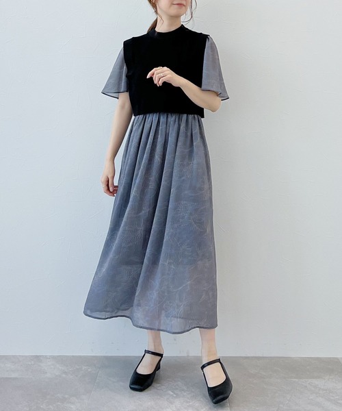 ベストセットツイン柄ワンピース 294288（ワンピース）｜mysty woman