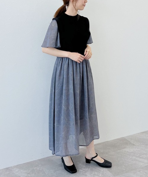 mysty woman(ミスティウーマン)の「ベストセットツイン柄ワンピース 294288(ワンピース・レディース・ブラック/ベージュ/ラベンダー/パープル・FREE)」の10枚目の写真