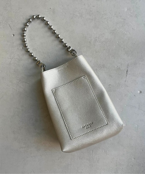 CPCM(シーピーシーエム)の「ボールチェーン2WAYショルダー(ショルダーバッグ・レディース・ブラック/オレンジ/アイボリー/ブルー/キャメル/グリーン/ベージュ/ボルドー/シルバー/ホワイト/サックスブルー/グレー・FREE)」の12枚目の写真