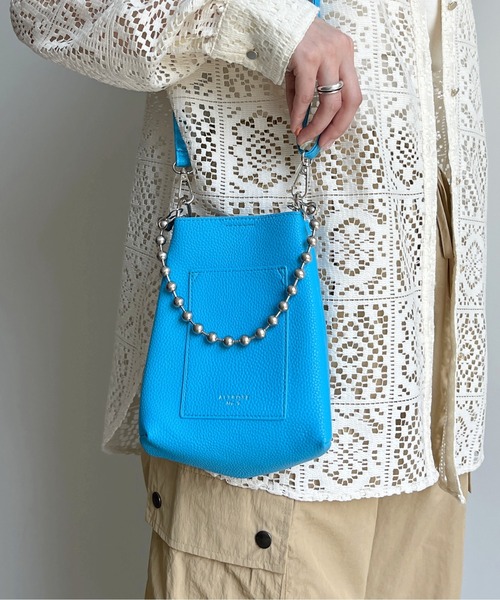 CPCM(シーピーシーエム)の「ボールチェーン2WAYショルダー(ショルダーバッグ・レディース・ブラック/オレンジ/アイボリー/ブルー/キャメル/グリーン/ベージュ/ボルドー/シルバー/ホワイト/サックスブルー/グレー・FREE)」の8枚目の写真