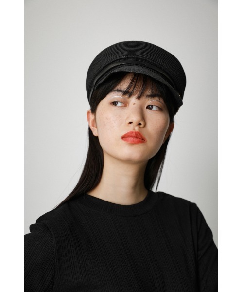 AZUL by moussy(アズールバイマウジー)の「BIT BLADE CASQUETTE/ビットブレードキャスケット(キャップ・レディース・ブラック/ベージュ・FREE)」の4枚目の写真