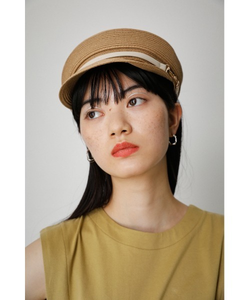 AZUL by moussy(アズールバイマウジー)の「BIT BLADE CASQUETTE/ビットブレードキャスケット(キャップ・レディース・ブラック/ベージュ・FREE)」の12枚目の写真