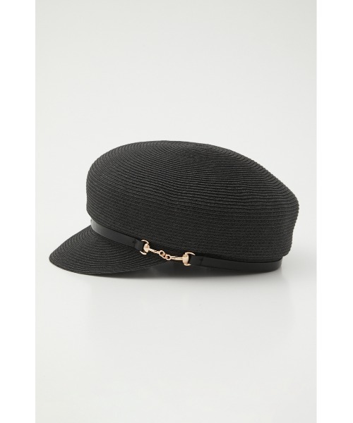 AZUL by moussy(アズールバイマウジー)の「BIT BLADE CASQUETTE/ビットブレードキャスケット(キャップ・レディース・ブラック/ベージュ・FREE)」の6枚目の写真