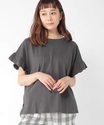 studio CLIP | 綿麻袖フリルカットソー(Tシャツ/カットソー)